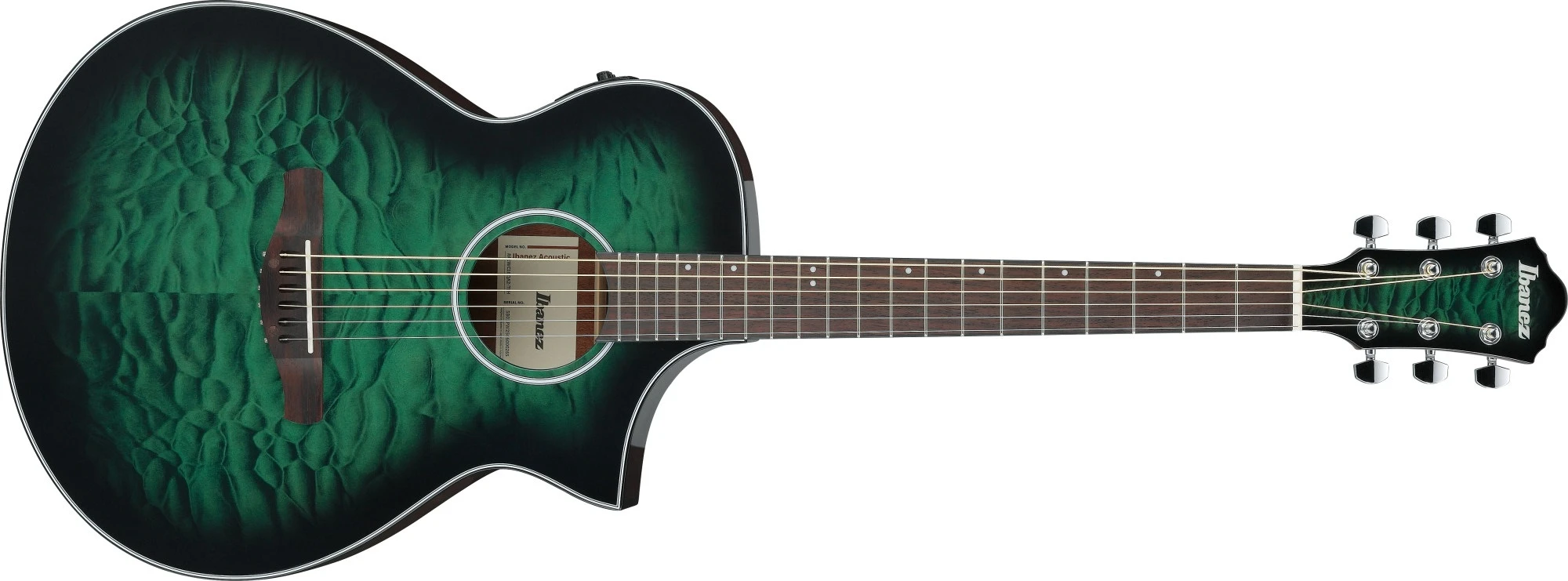 Ibanez AEWC16QA-TEH Transparent Emerald Burst